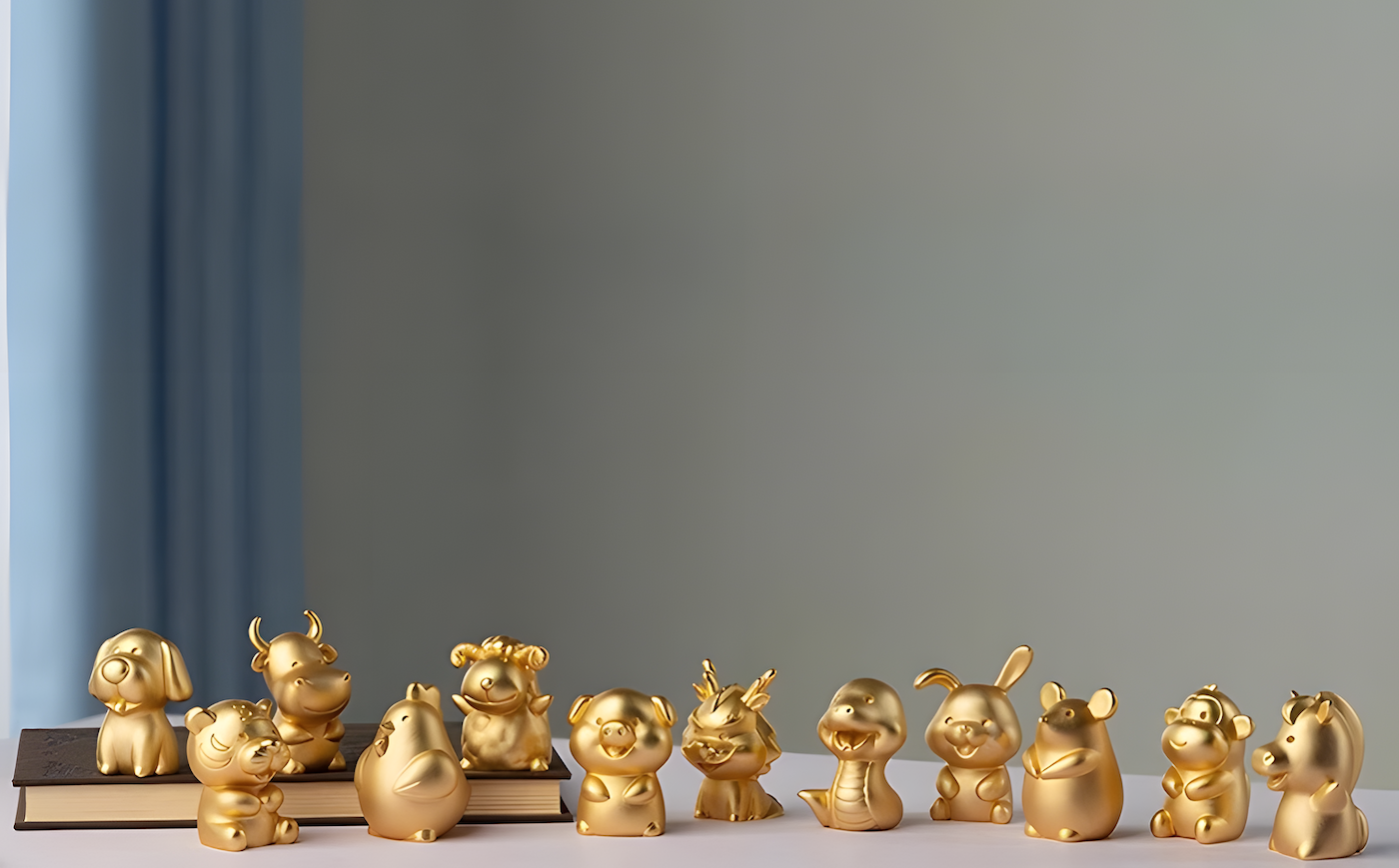 Gold-plated Bronze Statue Of The 12 Zodiac Signs
