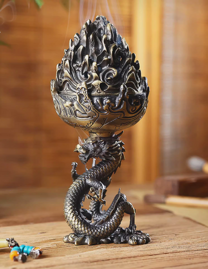 Pure Copper Dragon Breath Incense Burner