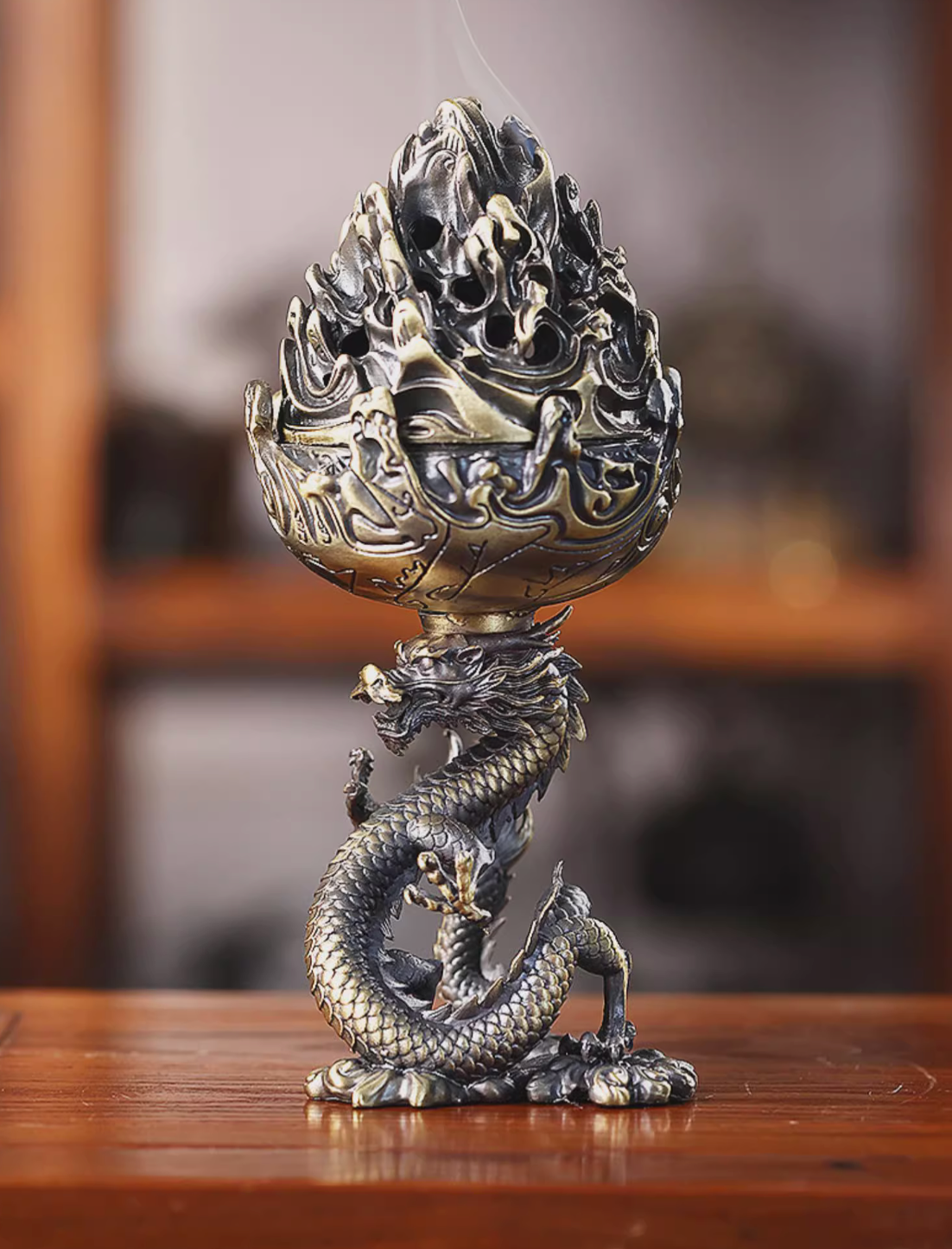 Pure Copper Dragon Breath Incense Burner