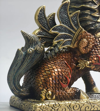 A Pair Of Bronze Kirin Statues