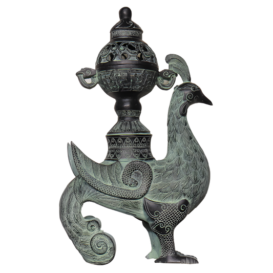 A Exquisite Bronze Phoenix Incense Burner