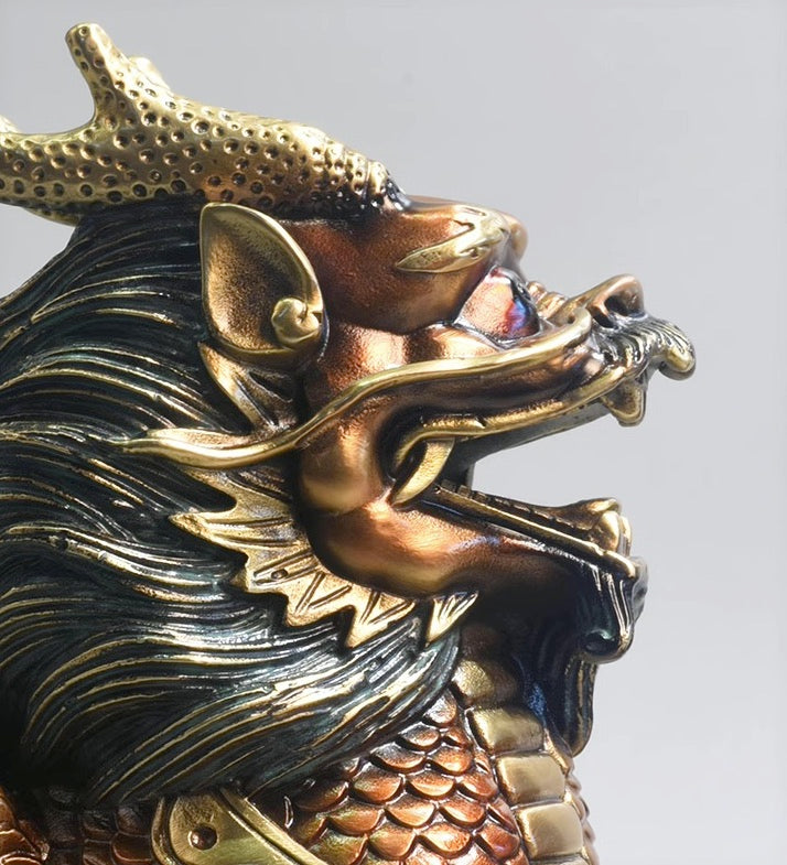 A Pair Of Bronze Kirin Statues